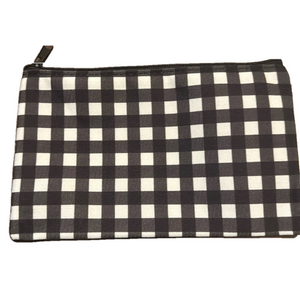 2/$10 Holiday Buffalo Plaid Cosmetic Makeup Bag With Zipper